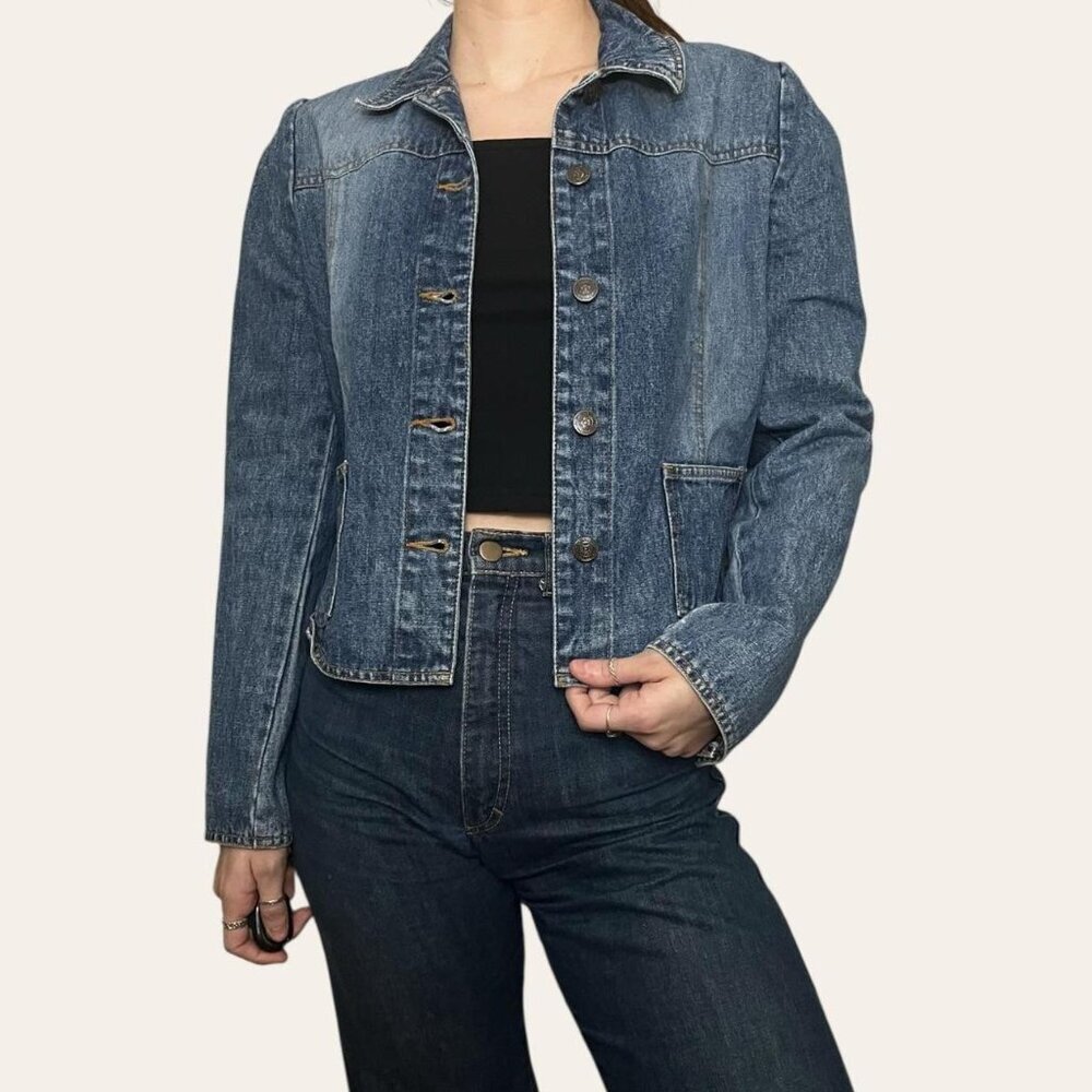 Clio 90s vintage cropped denim jacket - small/medium